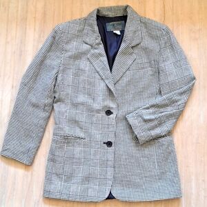 JL Colebrook Vintage Classic Tailored Stylish Houndstooth Double Lined Blazer.